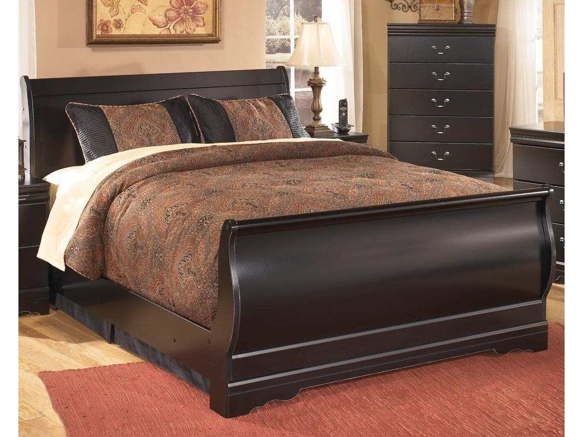 Huey Vineyard Black Full Sleigh Bed