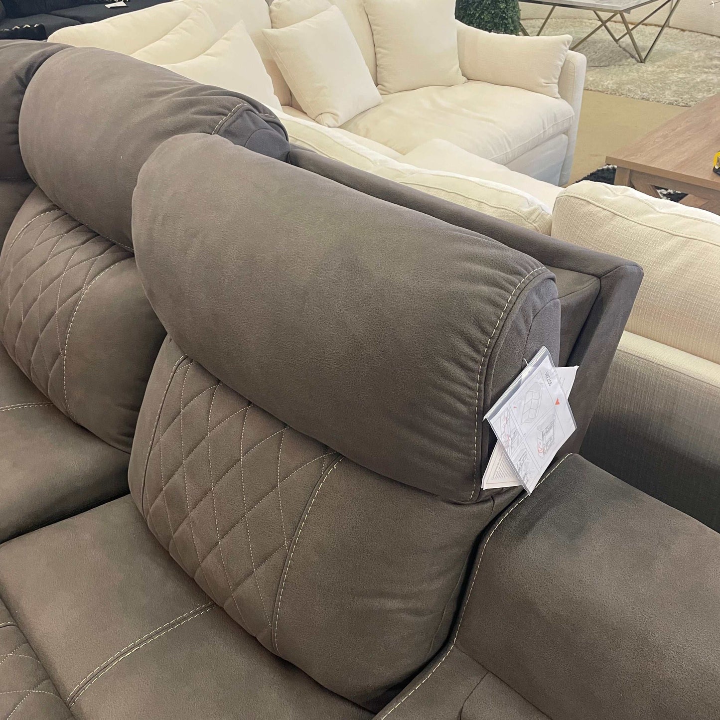 Hoopster Gunmetal 6pc Power Reclining Sectional w/ Touchscreen Console