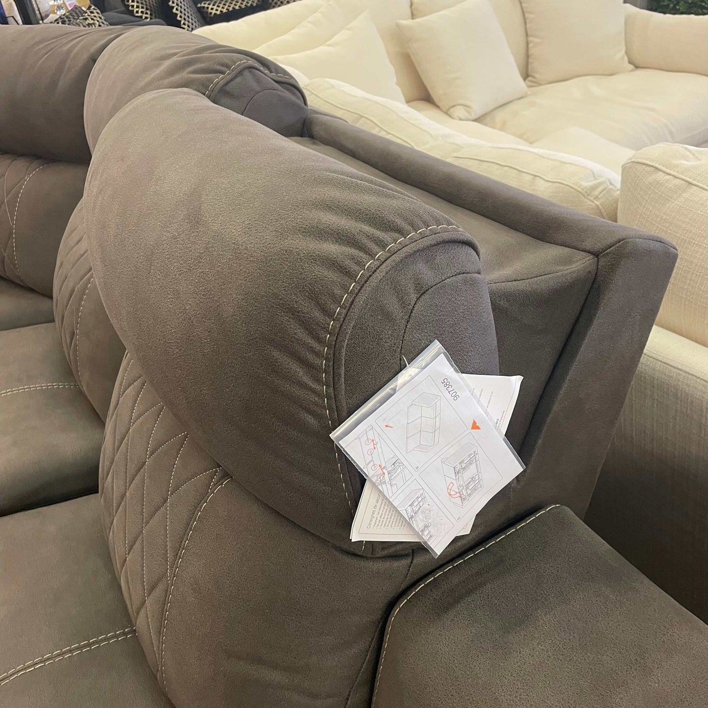 Hoopster Gunmetal 6pc Power Reclining Sectional w/ Touchscreen Console