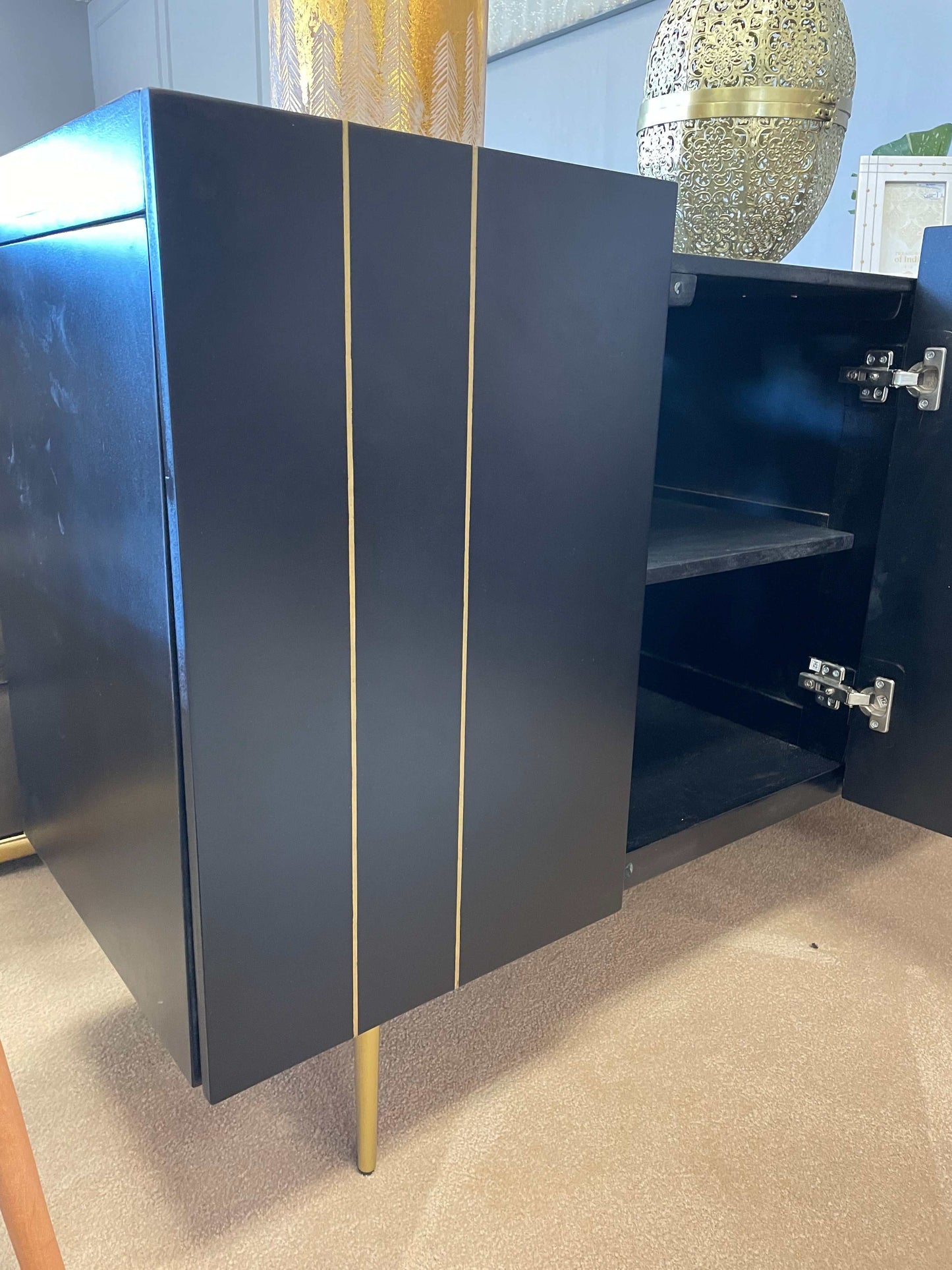 Brentburn Black & Gold Accent Cabinet