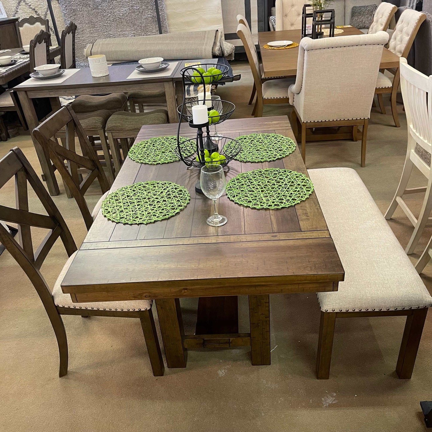 Moriville Grayish Brown Dining Room Set / 6pc