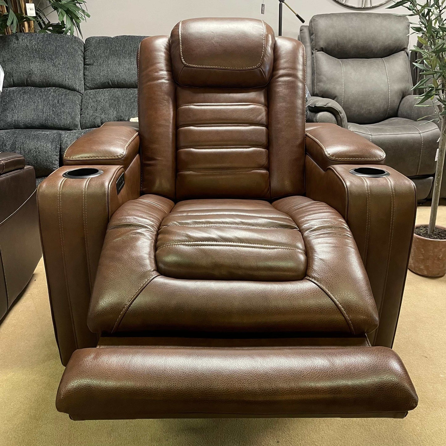 Backtrack Chocolate Power Reclining Sofa, Loveseat & Chair / 3pc Set