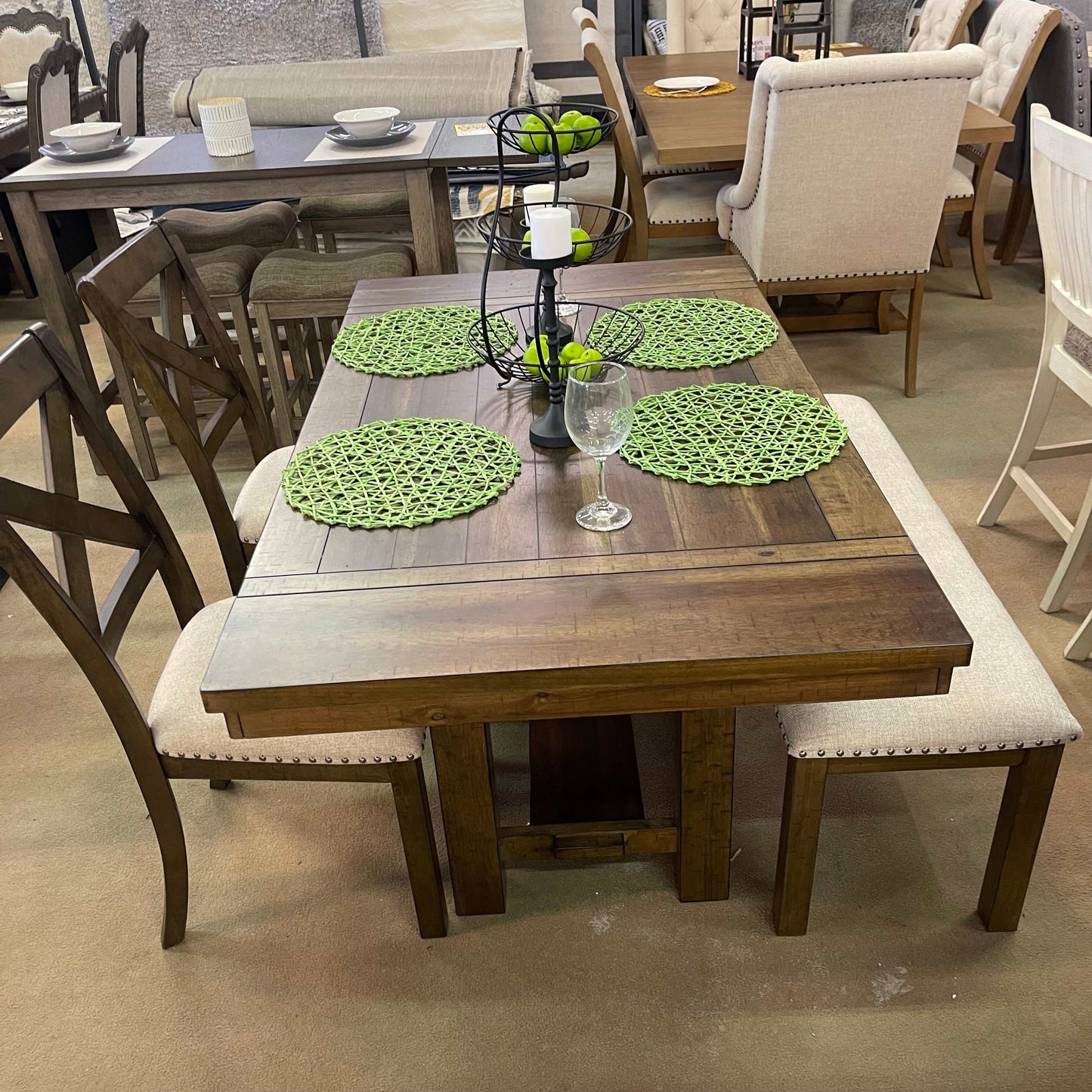 Moriville Grayish Brown Dining Room Table w/ Extension