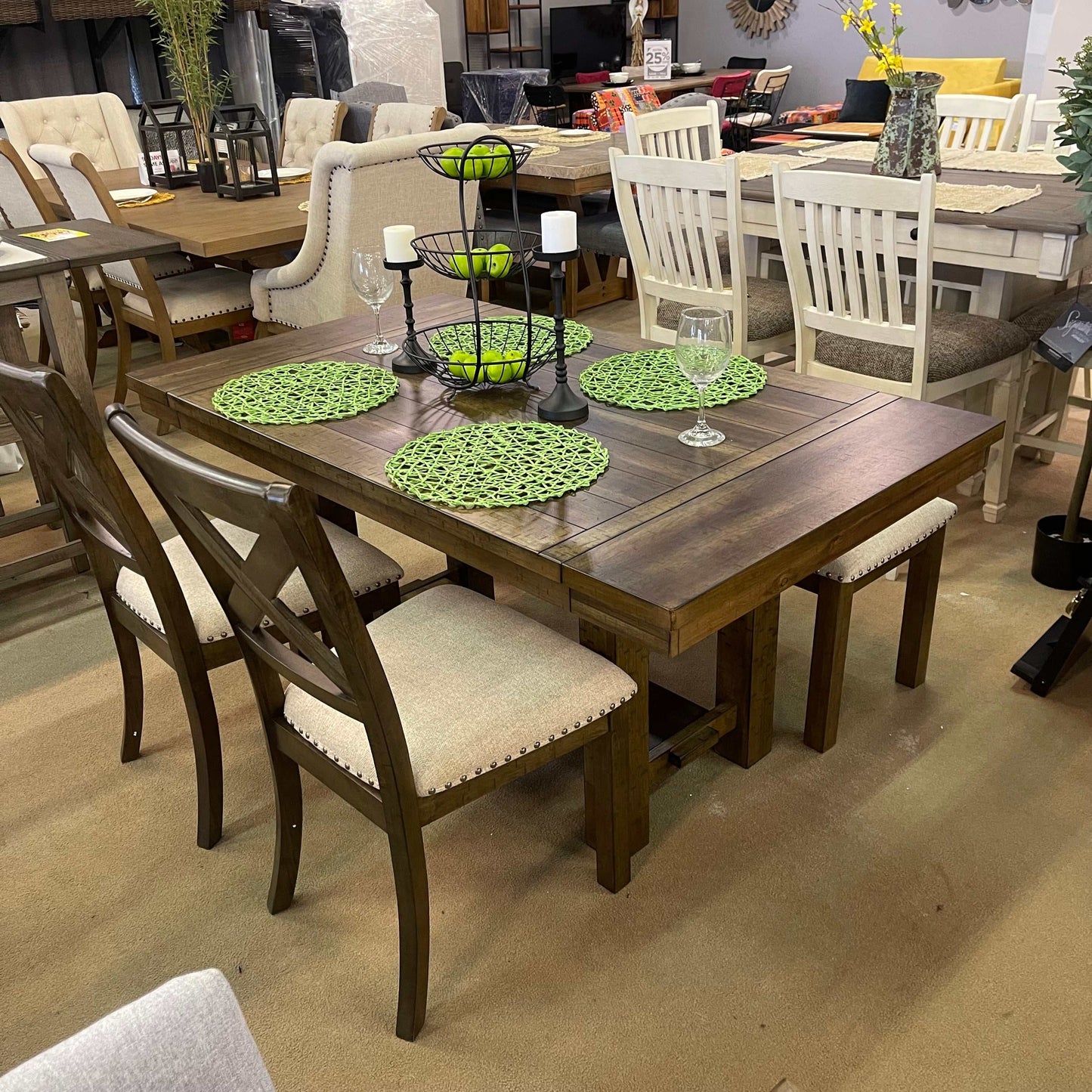 Moriville Grayish Brown Dining Room Set / 6pc