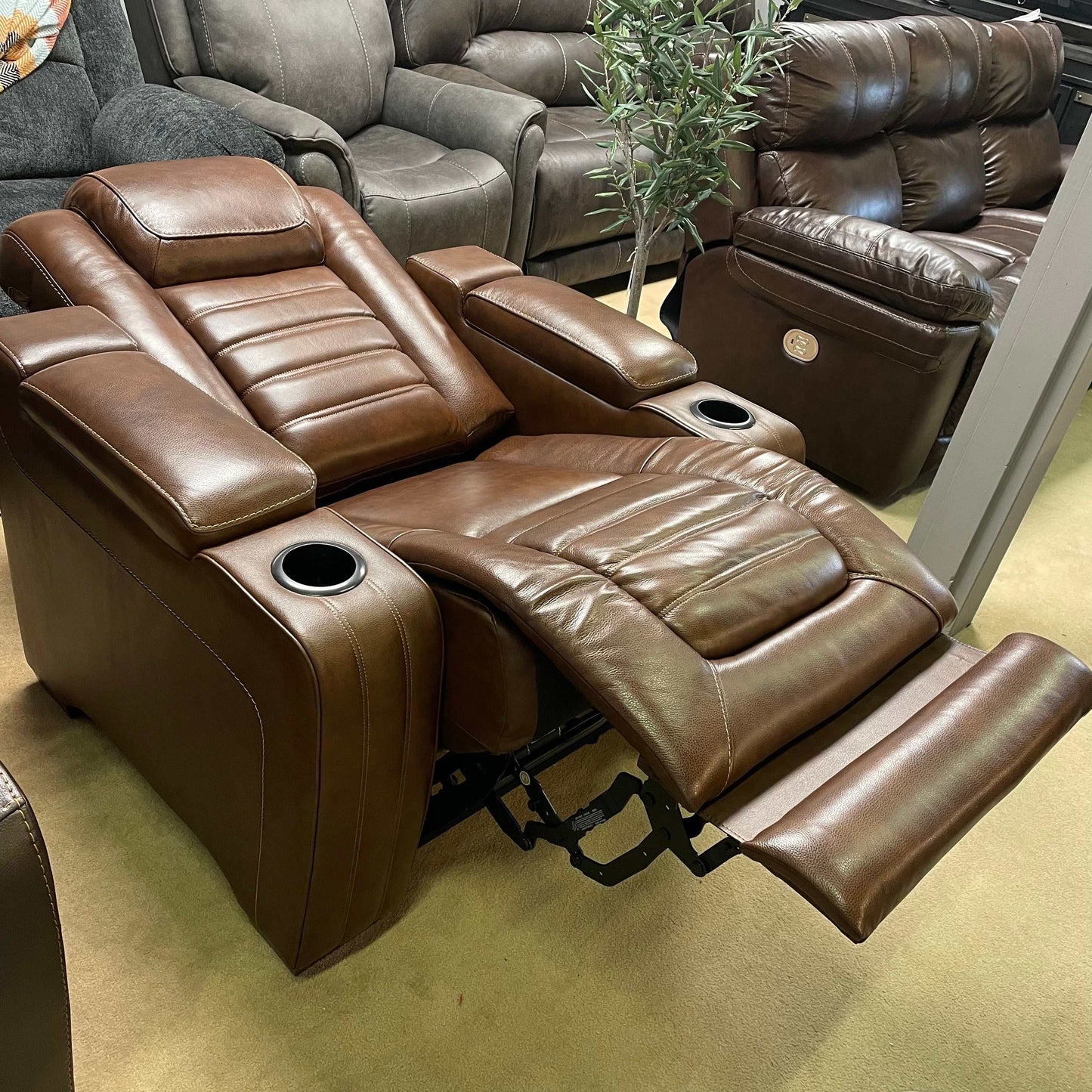 Backtrack Chocolate Power Reclining Sofa, Loveseat & Chair / 3pc Set