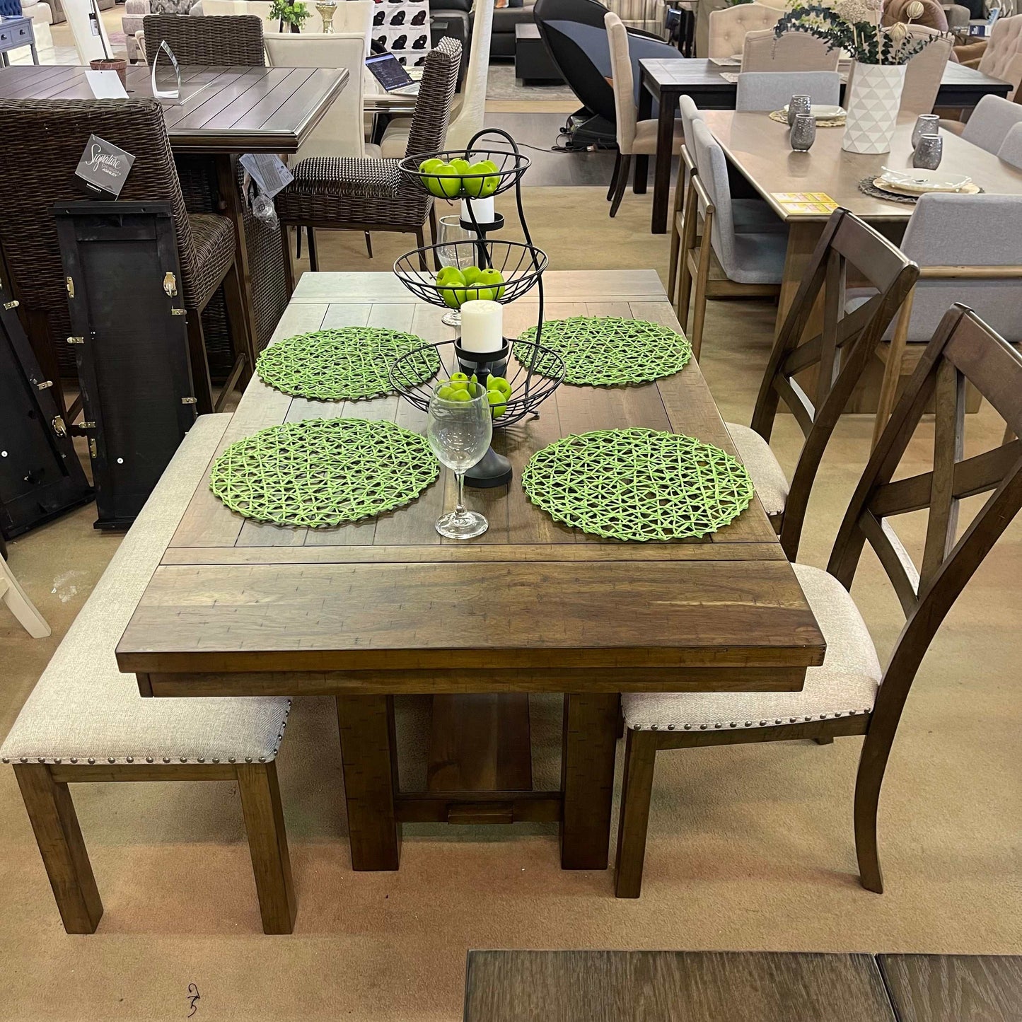 Moriville Grayish Brown Dining Room Set / 6pc