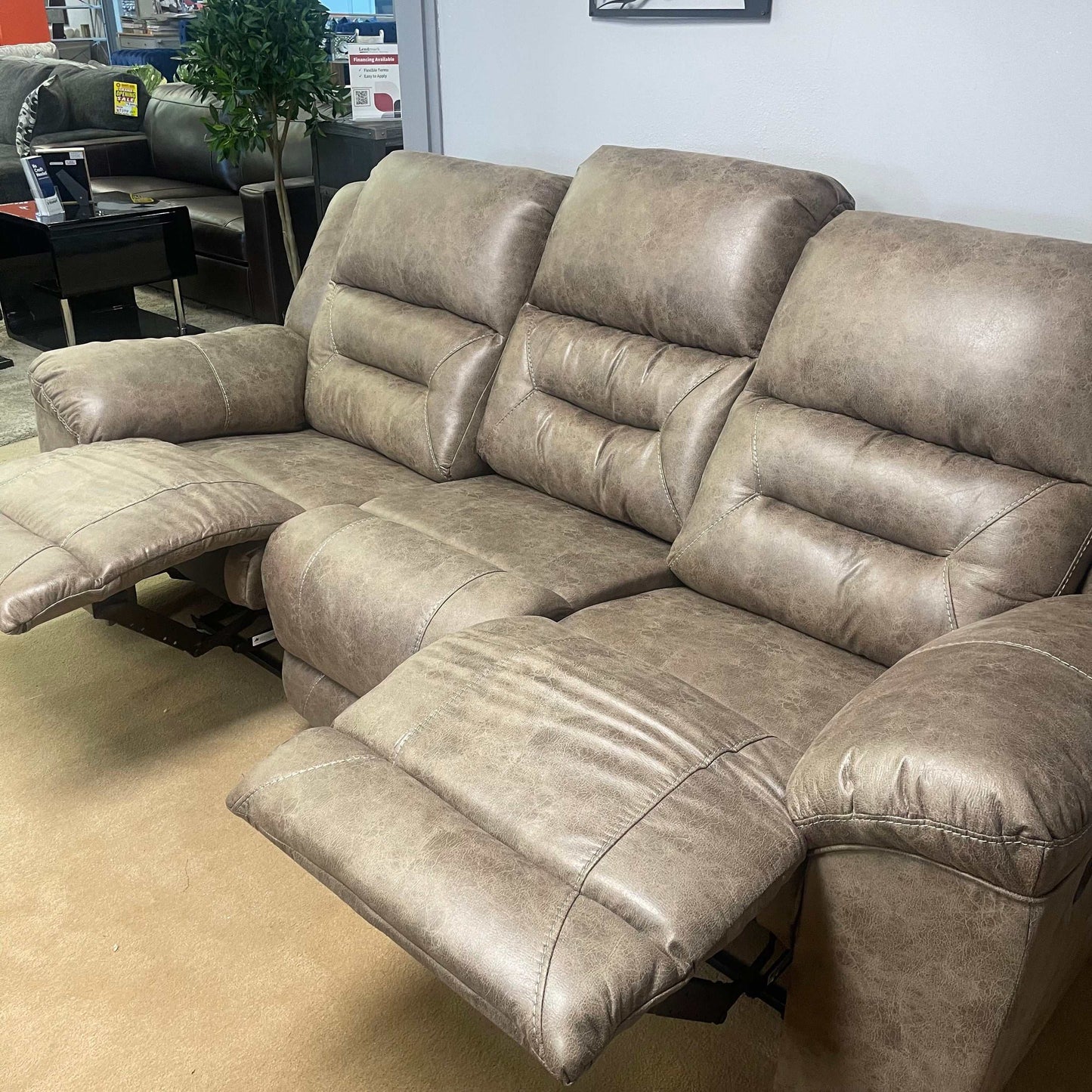 Stoneland Fossil Manual Reclining Living Room Set / 2pc