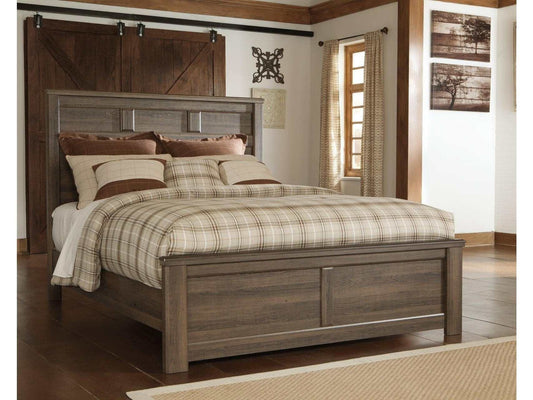 Juararo Dark Brown Panel Bed