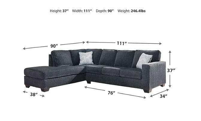 Altari Slate 2pc Sectional Sofa w/ Chaise