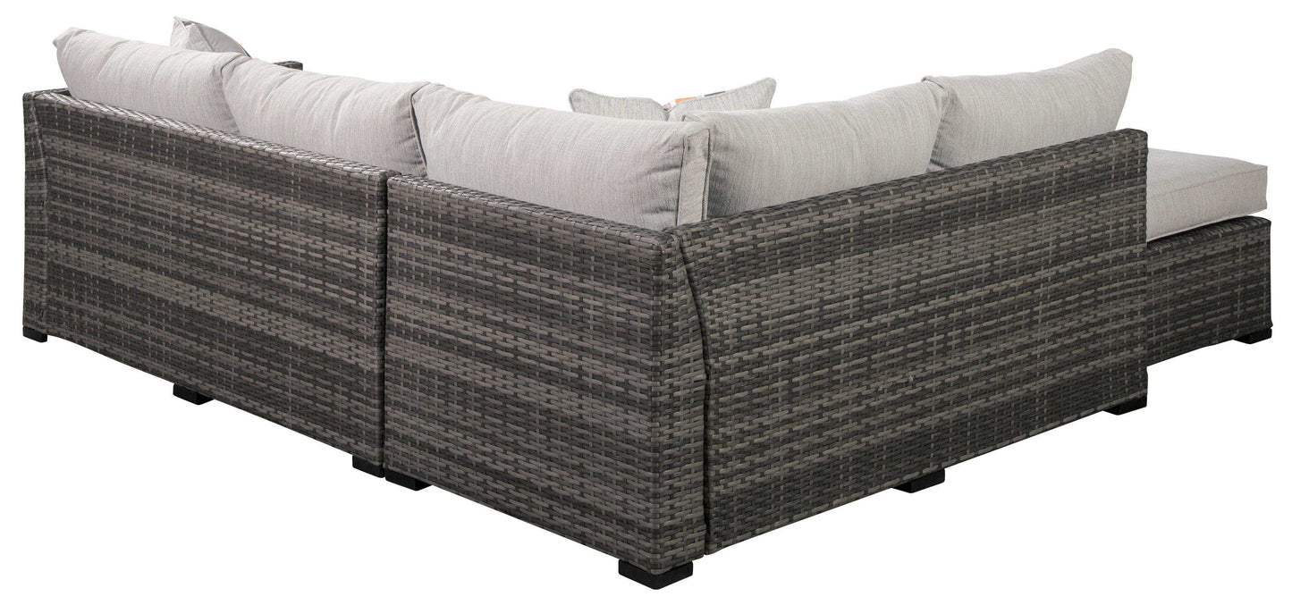 Cherry Point Gray 4pc Outdoor Sectional Set w/ Coffee Table