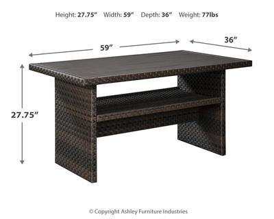 Easy Isle Dark Brown Rectangular Multi-Use Outdoor Table