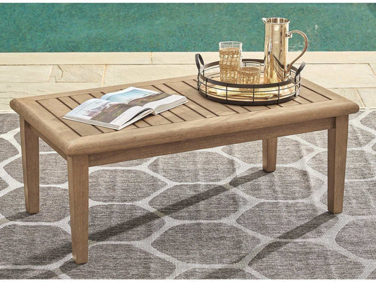 Gerianne Grayish Brown Outdoor Coffee Table