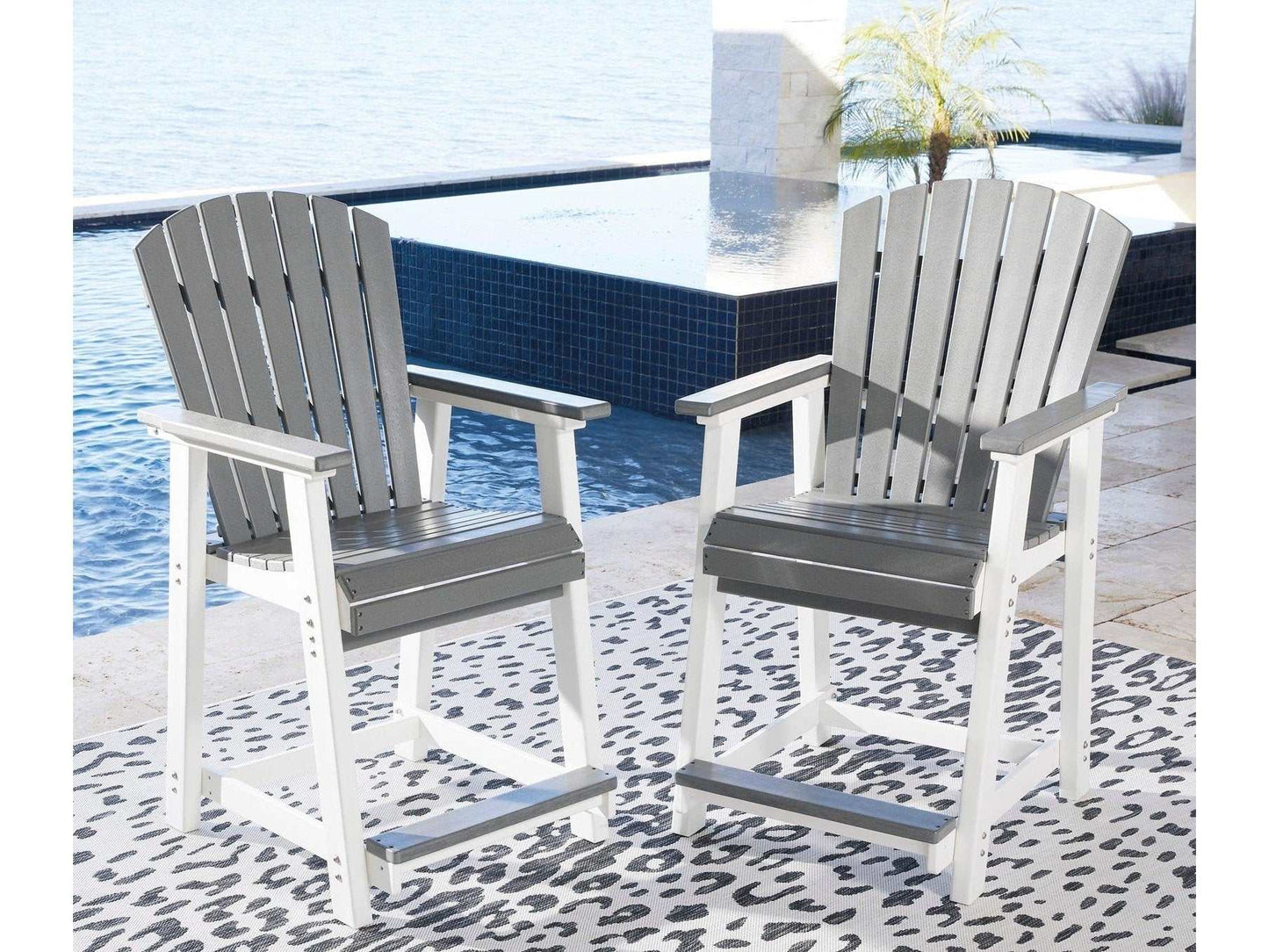 Transville Outdoor Counter Height Bar Stool (Set of 2)