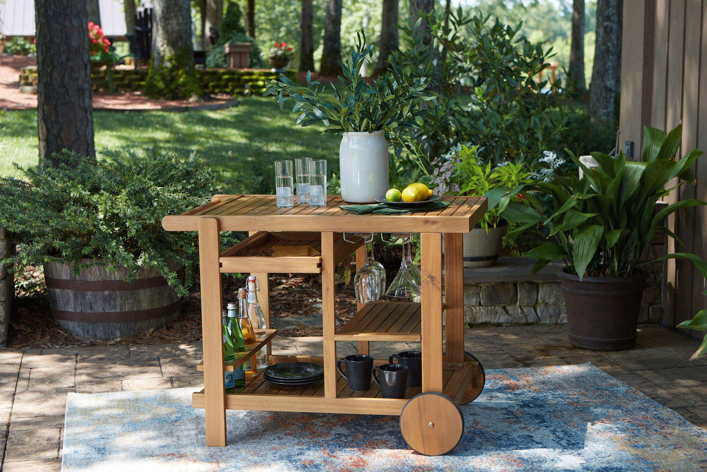 Kailani Light Brown Serving Cart