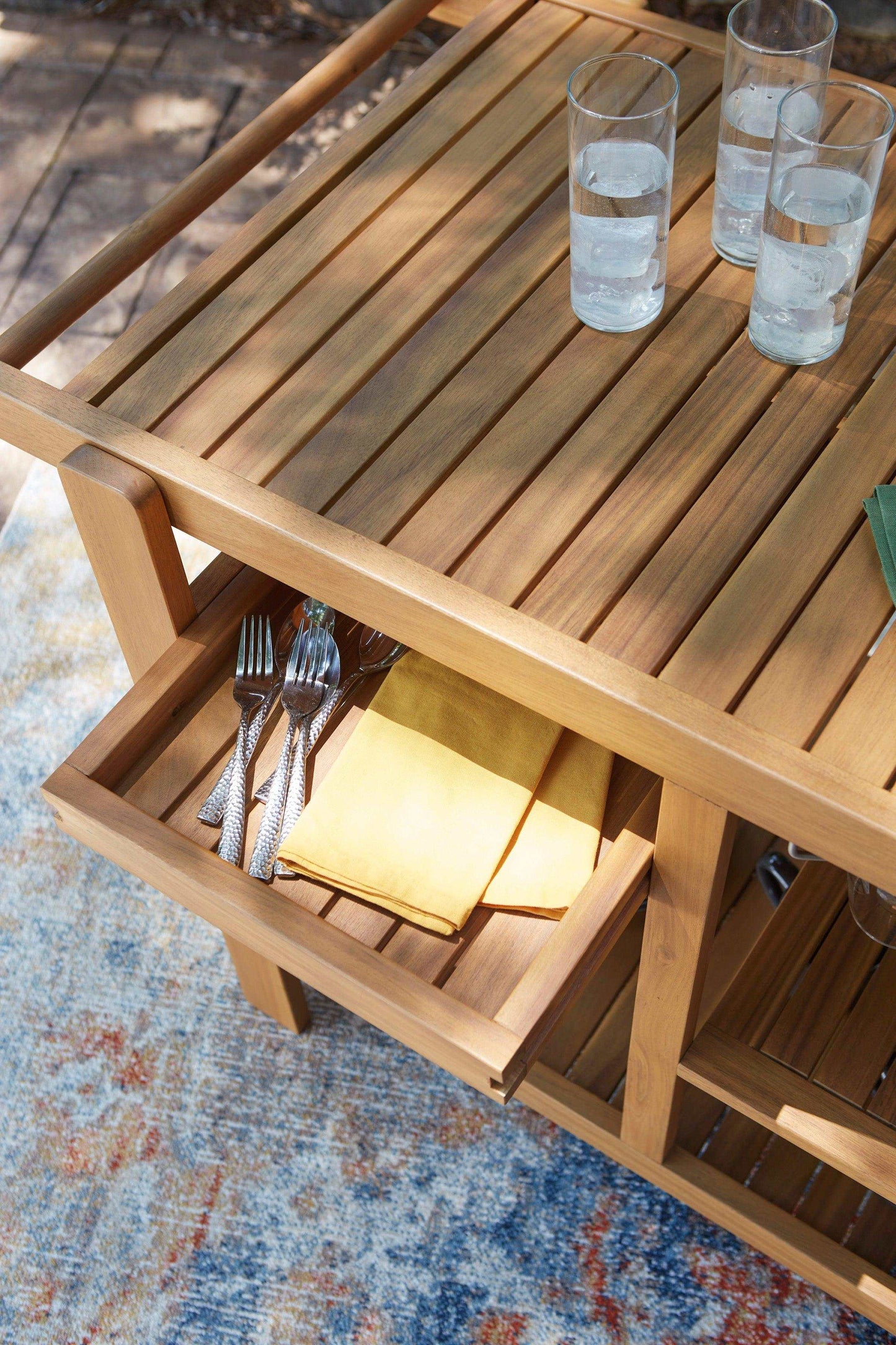 Kailani Light Brown Serving Cart