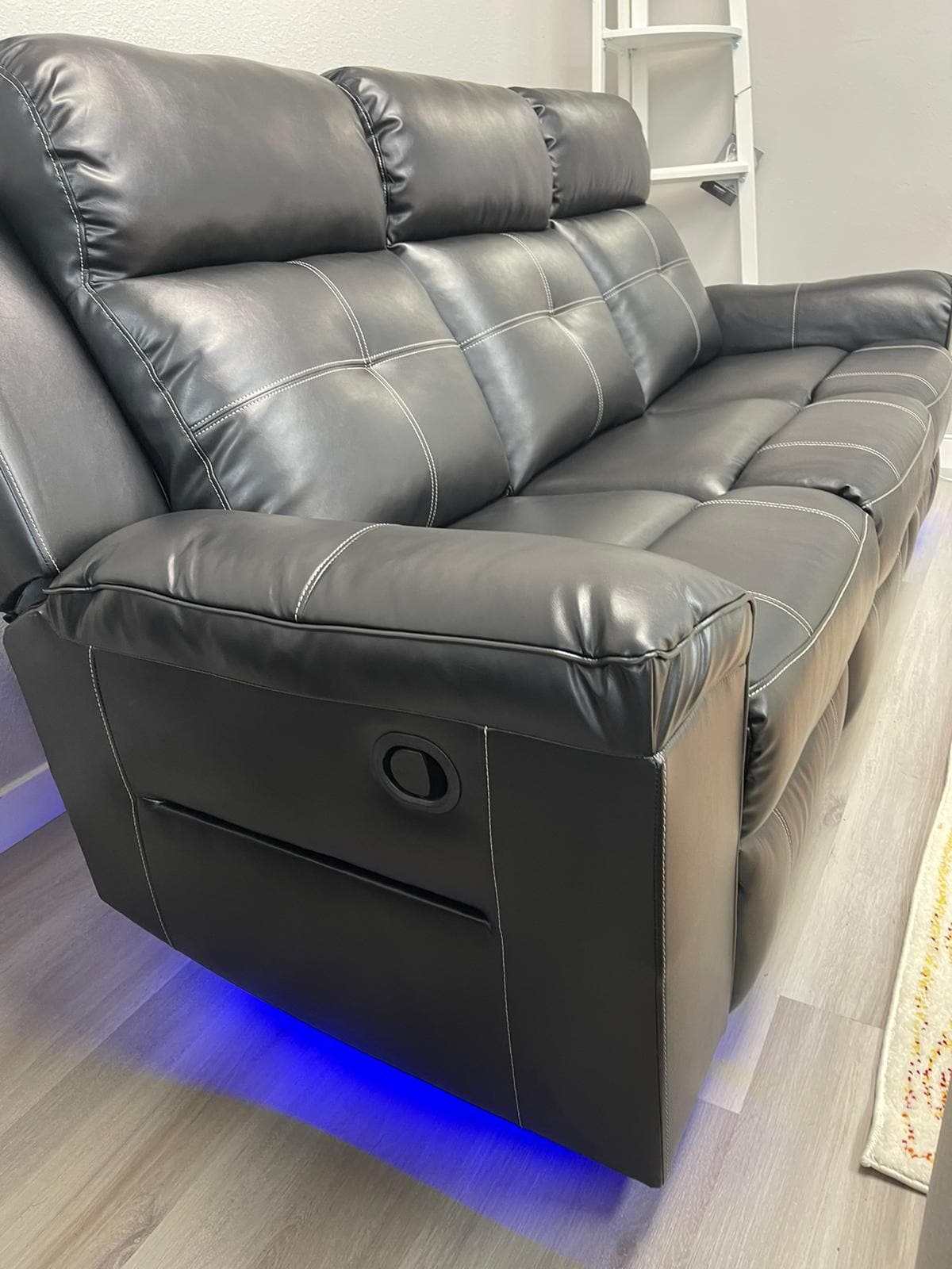 Kempten Black Manual Reclining Sofa