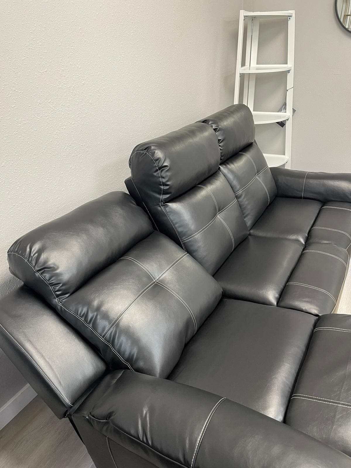 Kempten Black Manual Reclining Sofa