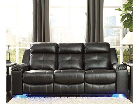 Kempten Black Manual Reclining Sofa