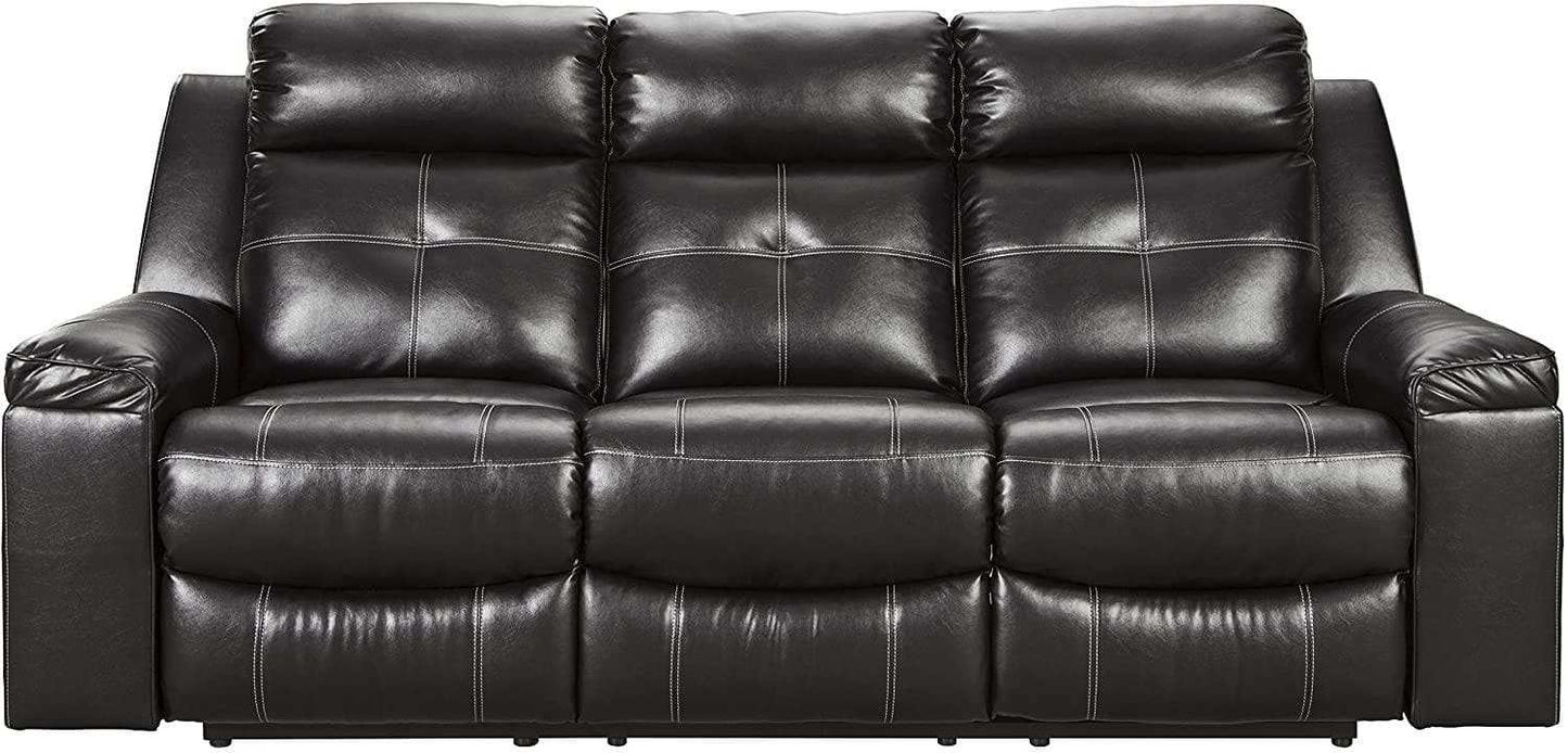 Kempten Black Manual Reclining Sofa