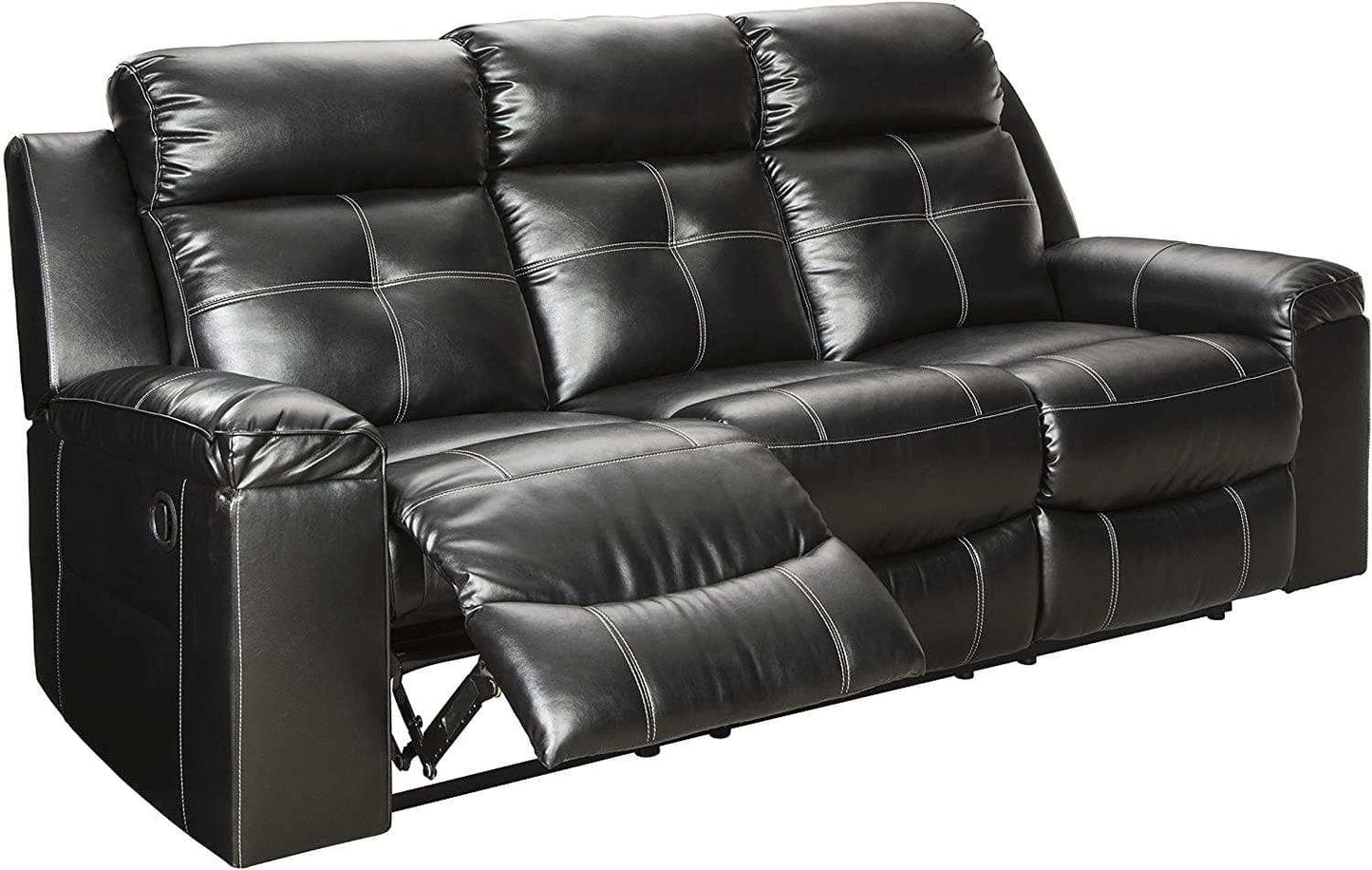 Kempten Black Manual Reclining Sofa