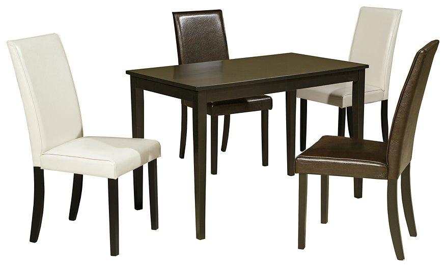 Kimonte Faux Leather Dining Room Set / 5pc