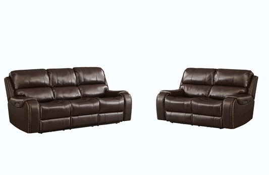 Latimer Brown Power Reclining Sofa & Loveseat / 2pc Set