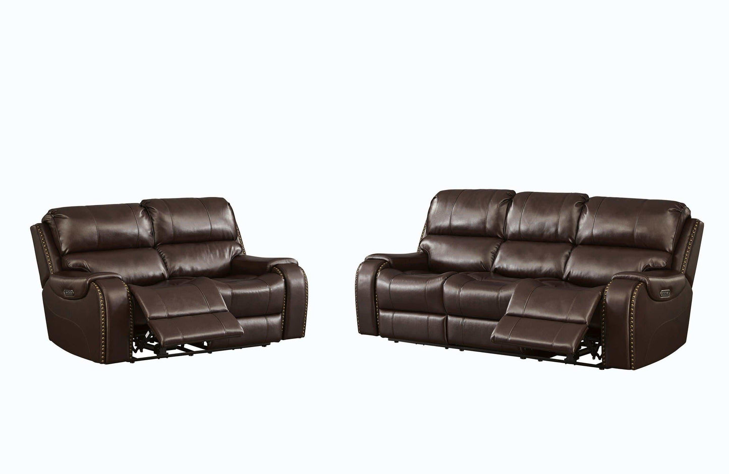 Latimer Brown Power Reclining Sofa & Loveseat / 2pc Set