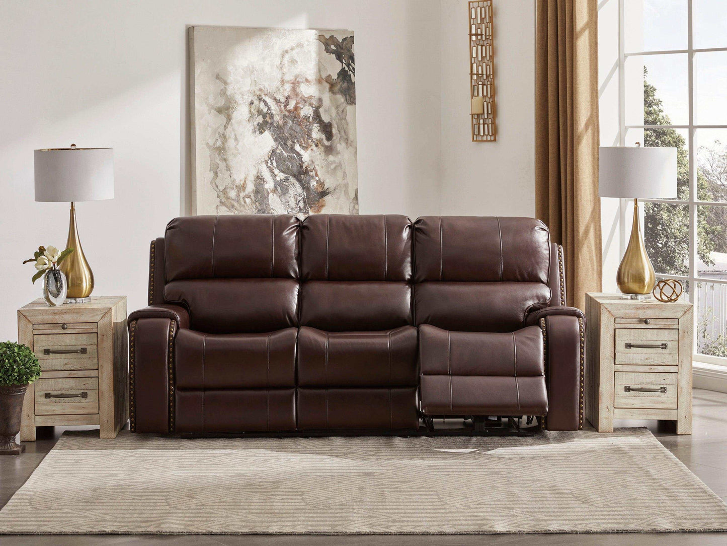 Latimer Brown Power Reclining Sofa & Loveseat / 2pc Set