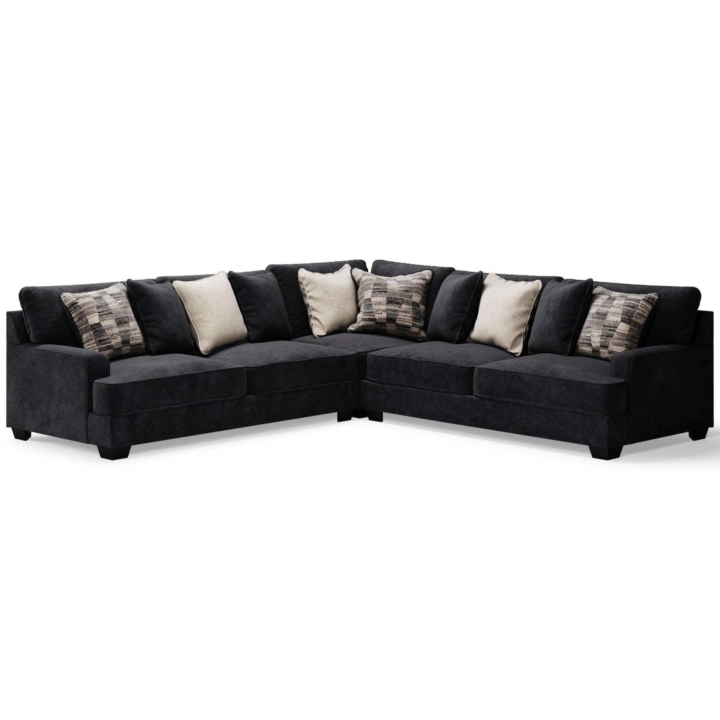 Lavernett Charcoal 3pc Symmetrical Sectional Sofa