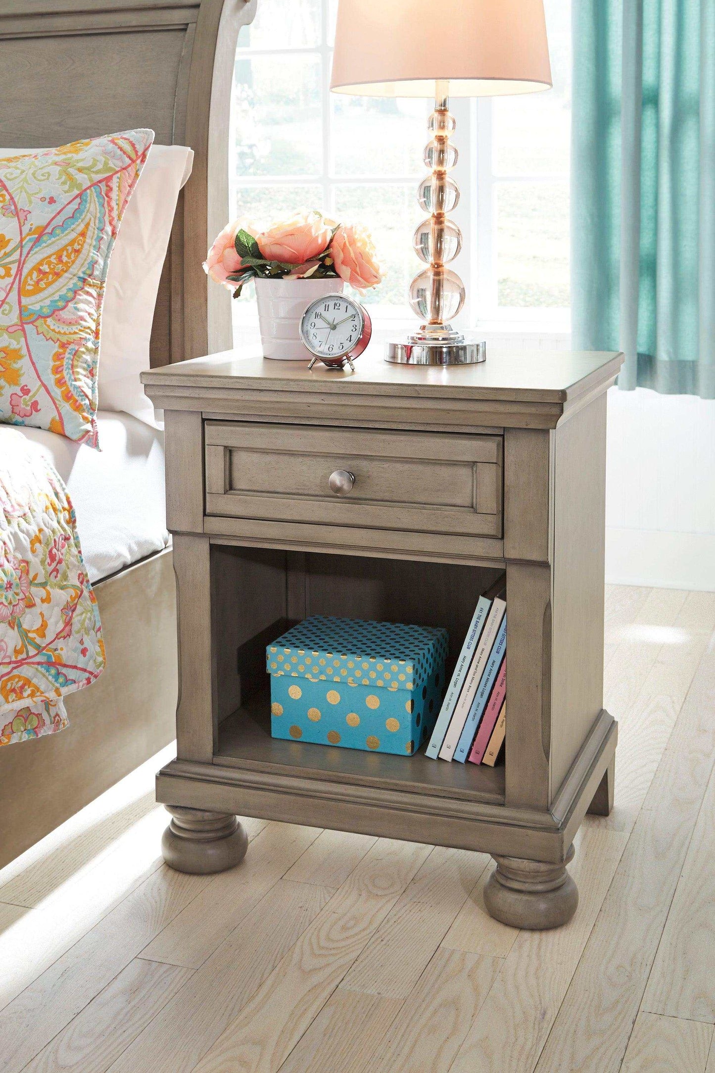 Lettner Light Gray Nightstand