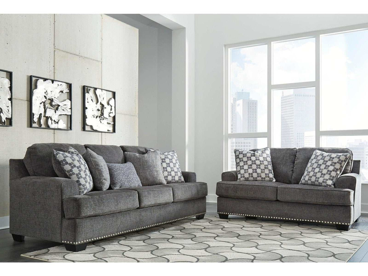 Locklin Carbon Sofa & Loveseat 2pc