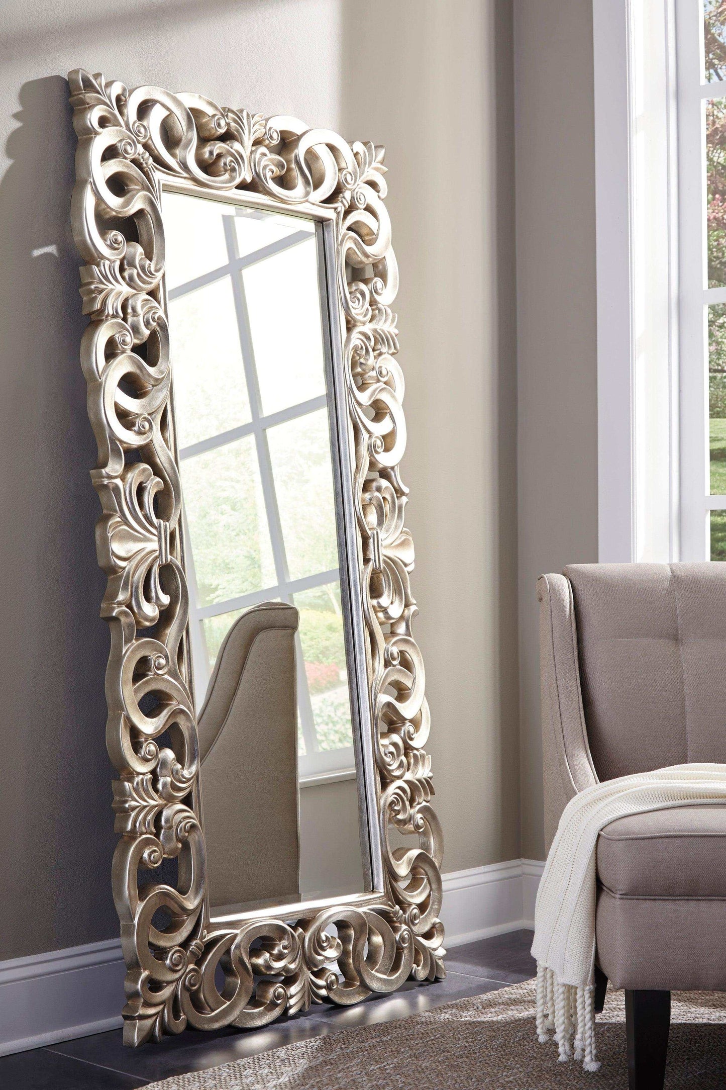 Lucia Antique Silver Accent Mirror