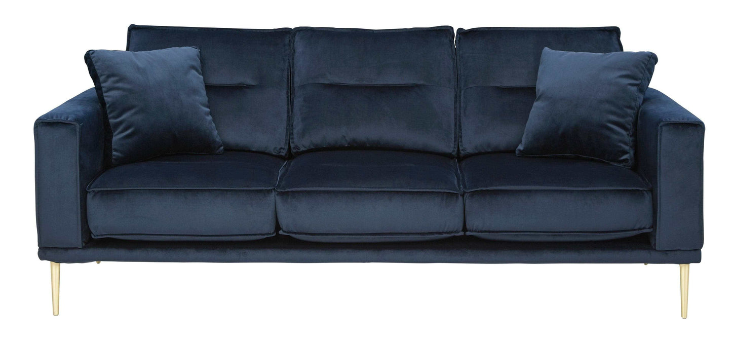 Macleary Navy Velvet Stationary Sofa