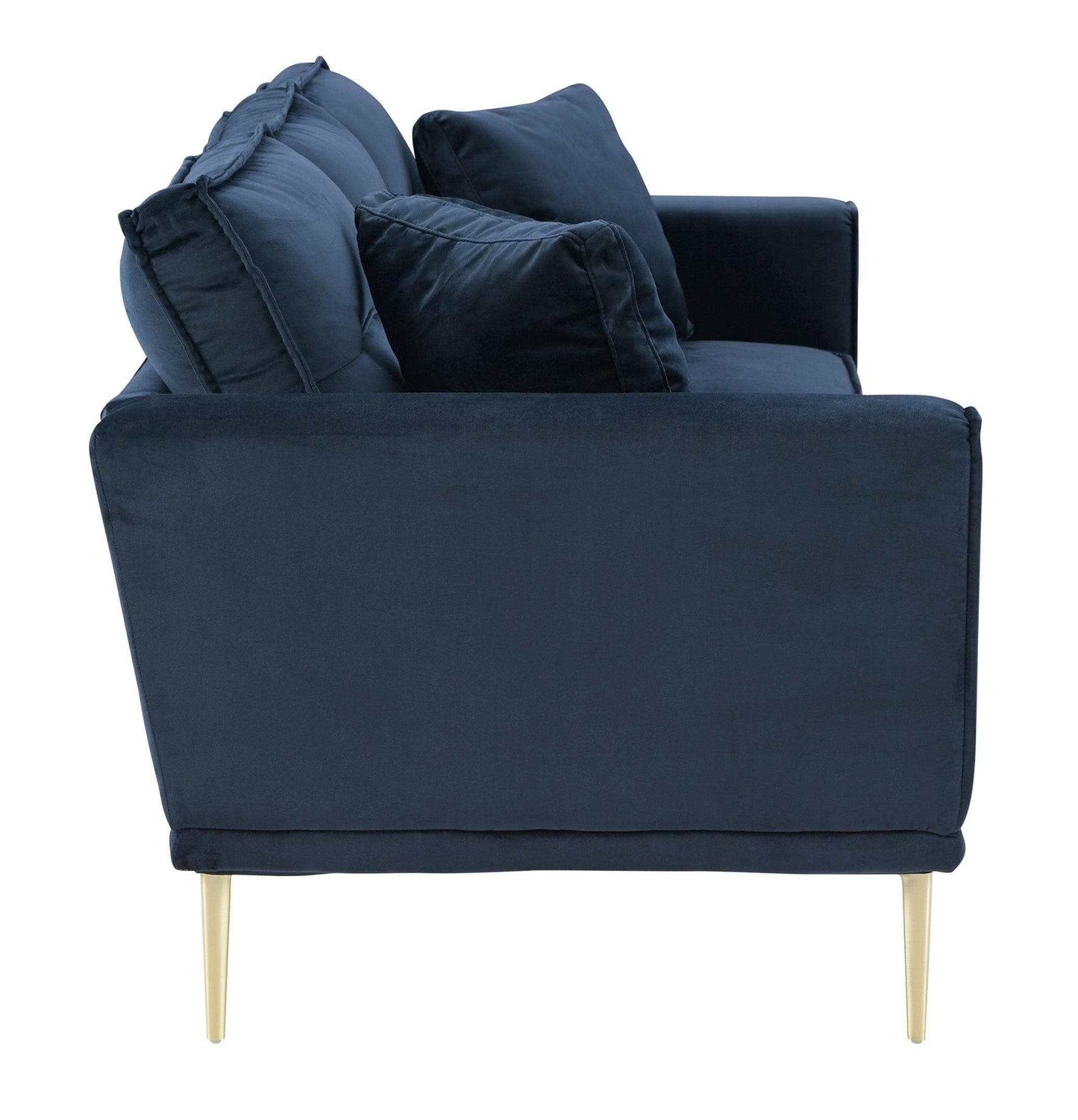 Macleary Navy Velvet Stationary Sofa