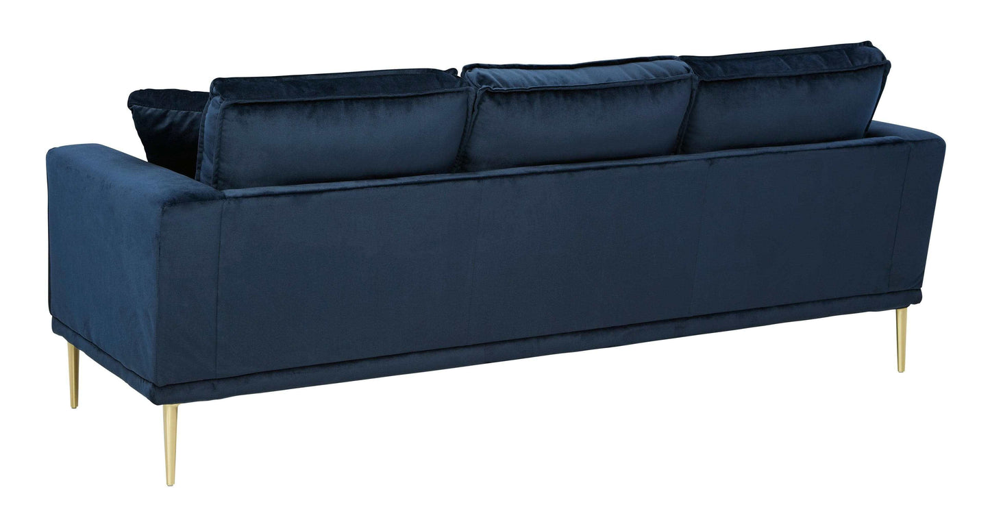 Macleary Navy Velvet Stationary Sofa