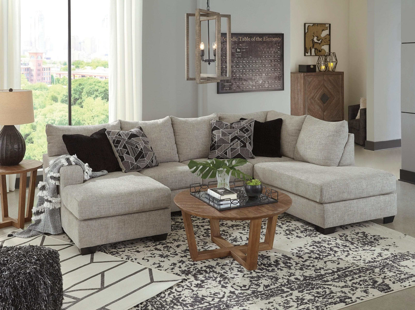 Megginson Storm Gray 2pc Double Chaise Sectional Sofa