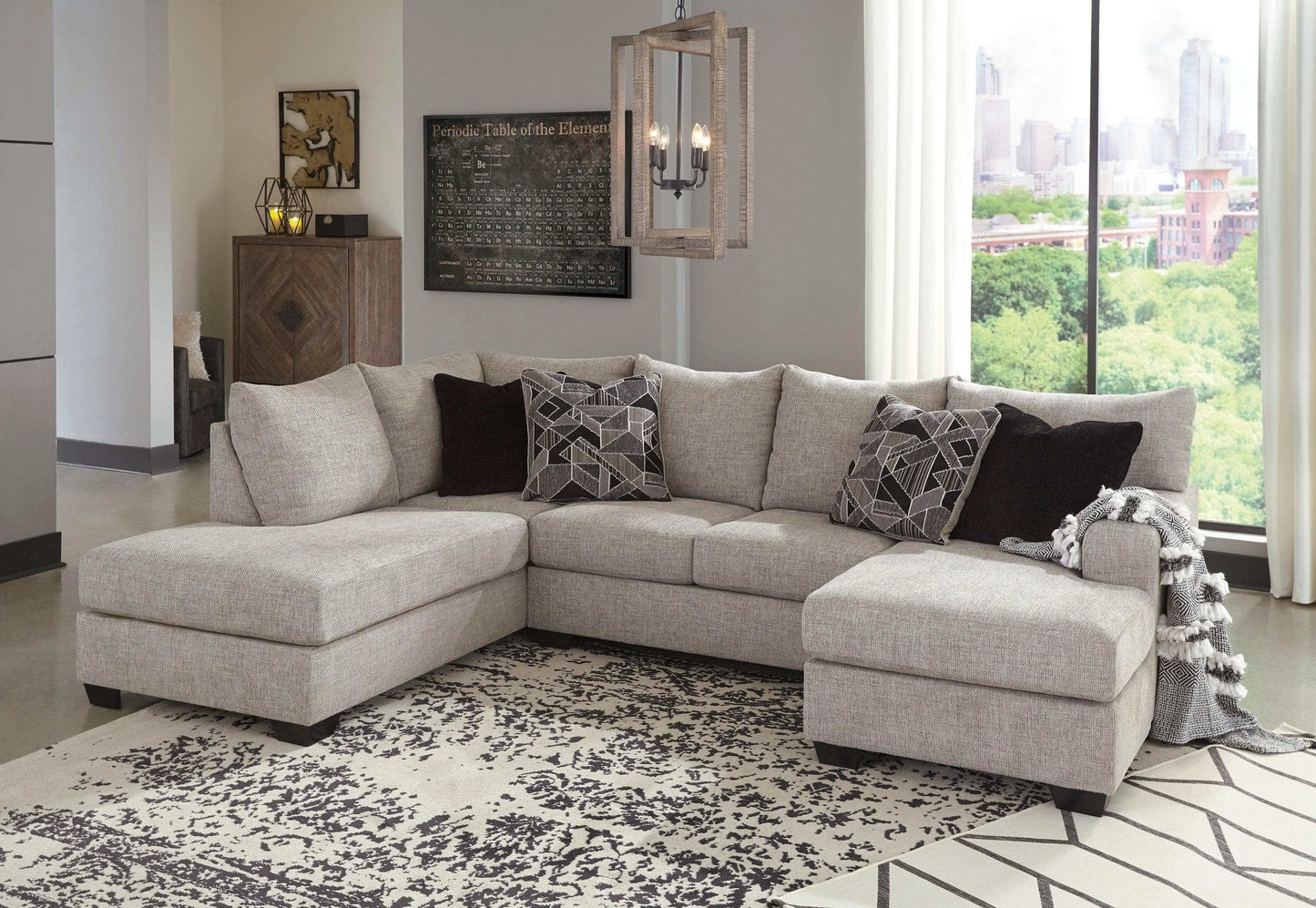 Megginson Storm Gray 2pc Double Chaise Sectional Sofa