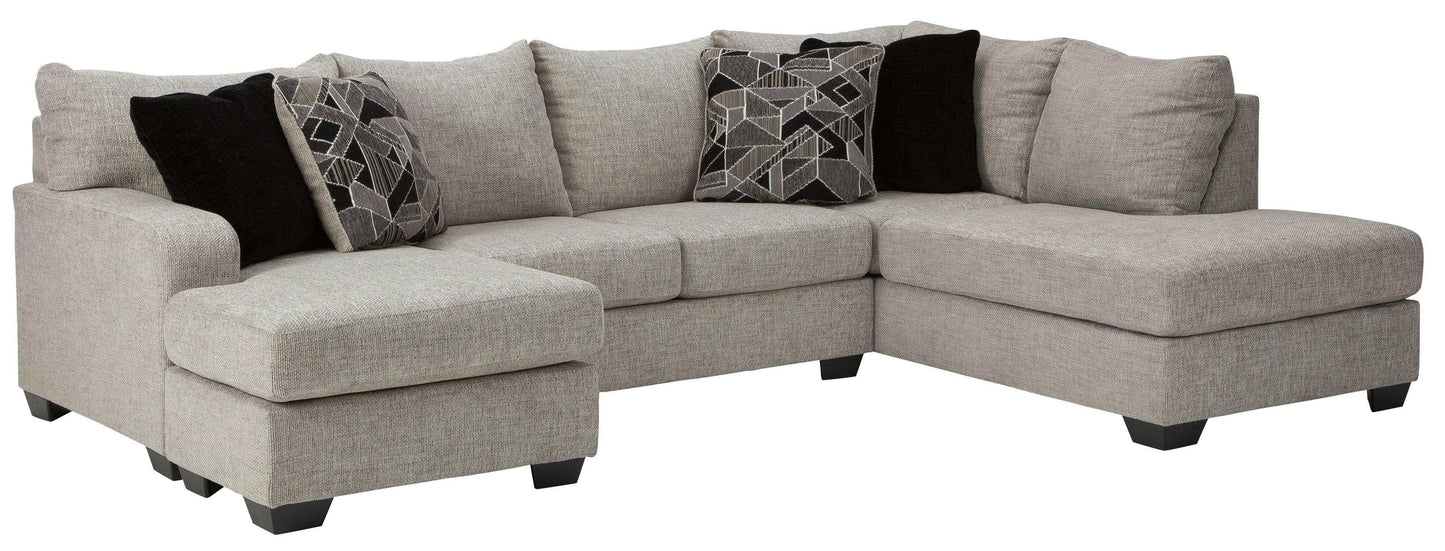 Megginson Storm Gray 2pc Double Chaise Sectional Sofa