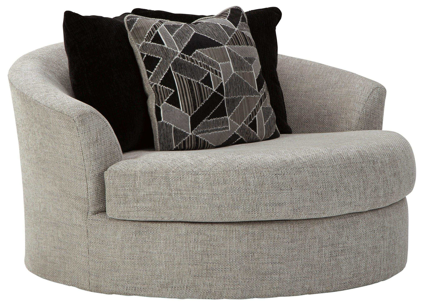 Megginson Storm Gray Oversized Swivel Chair