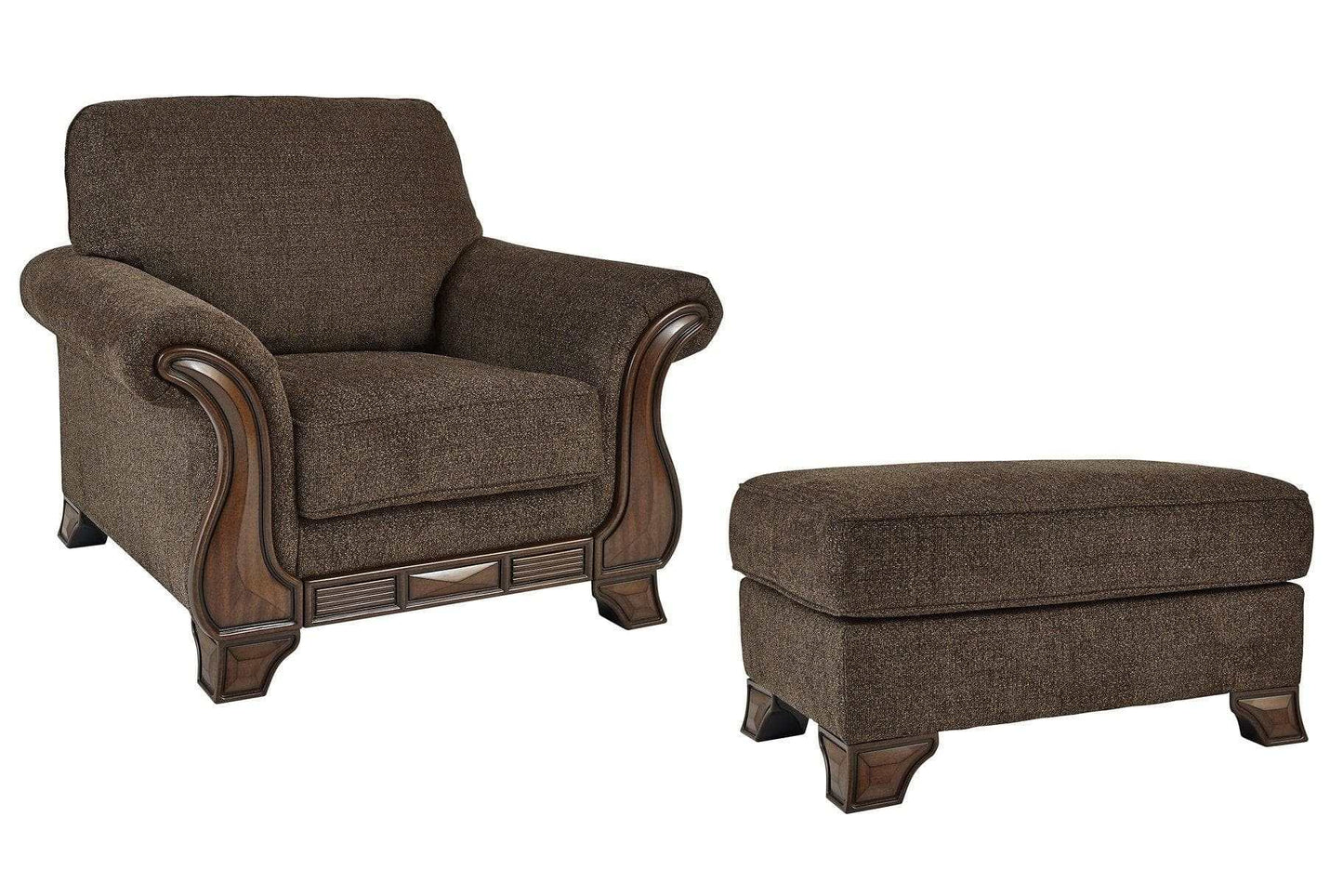 Miltonwood Teak Fabric Chair & Ottoman Set