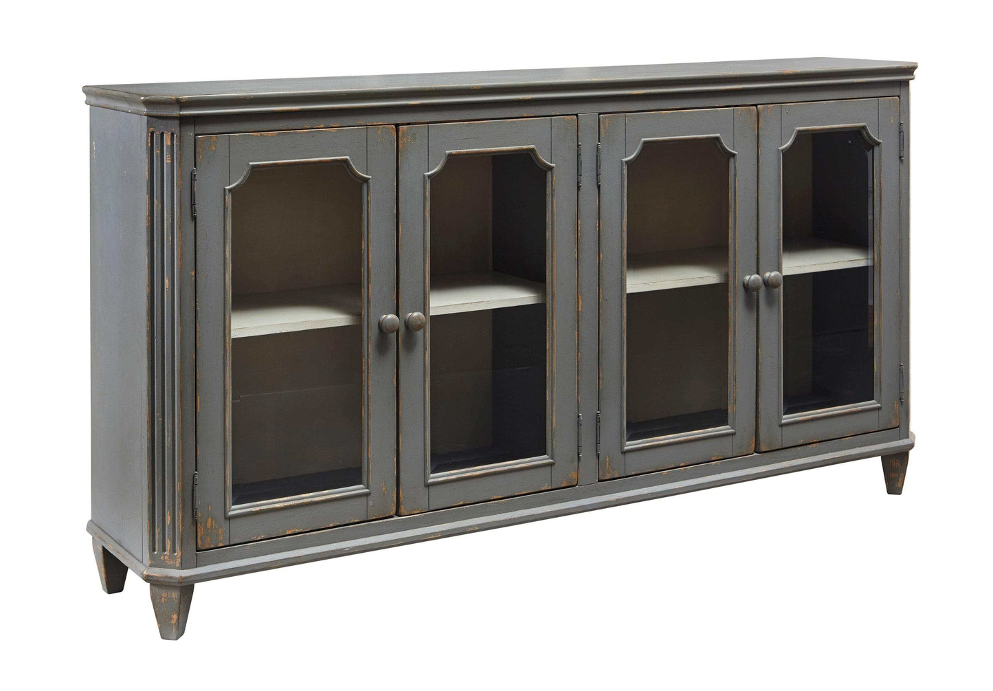 Mirimyn Antique Gray Accent Cabinet w/ 4 Door