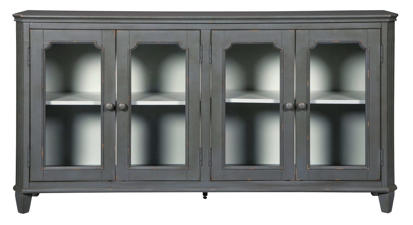 Mirimyn Antique Gray Accent Cabinet w/ 4 Door