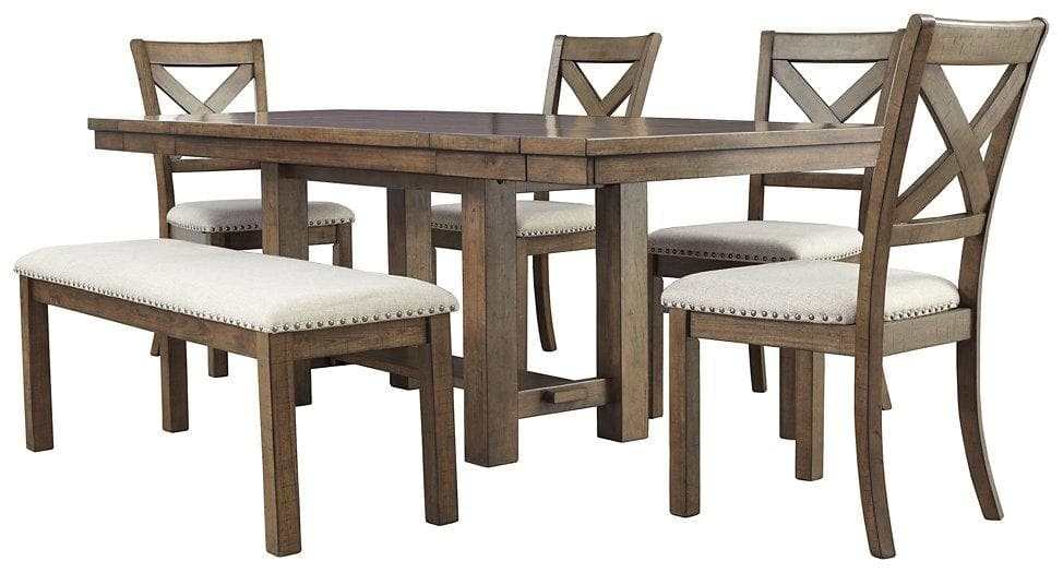 Moriville Grayish Brown Dining Room Set / 6pc