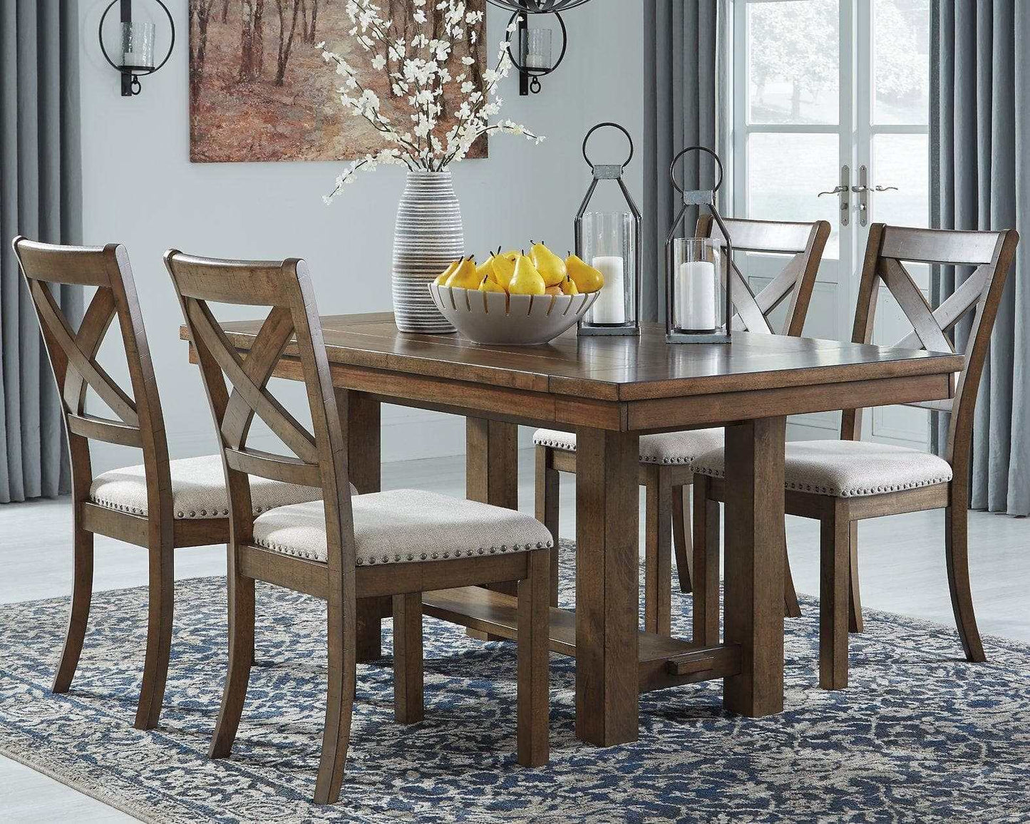 Moriville Grayish Brown Dining Room Table w/ Extension