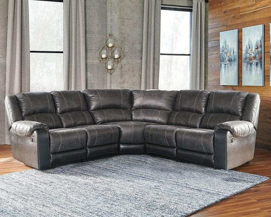 Nantahala Slate 5pc Manual Reclining Sectional