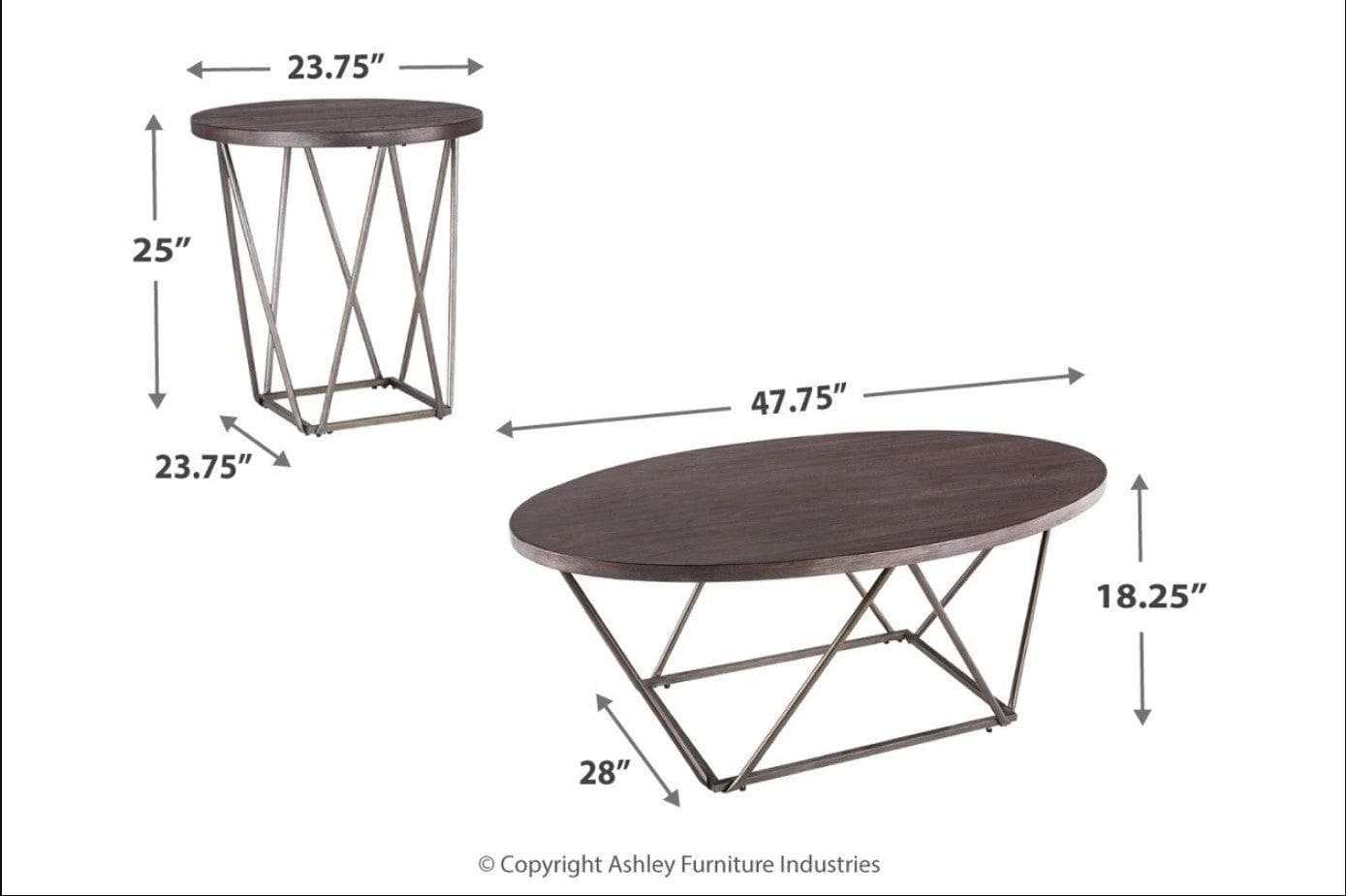 Neimhurst Coffee Table & End Table (Set of 3)