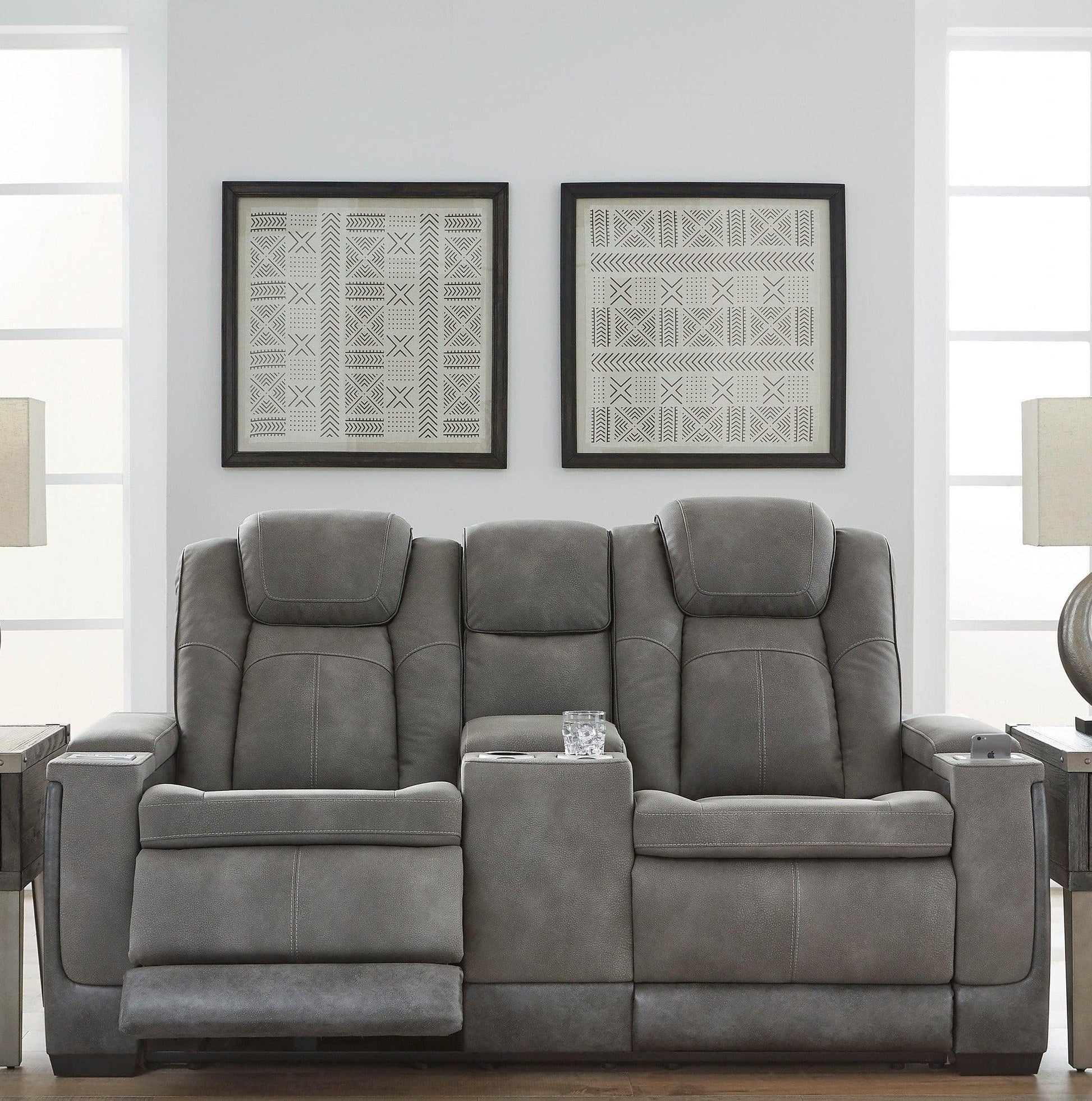 Next-Gen DuraPella - Dual Tone Slate - Power Reclining Loveseat - Ornate Home