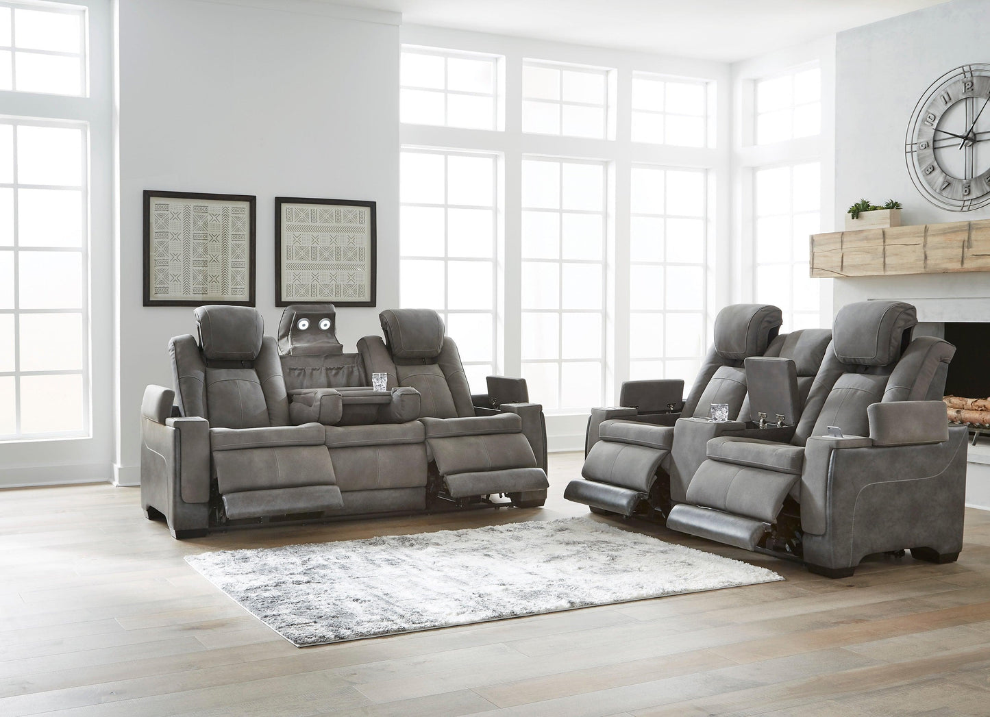 Next-Gen DuraPella - Dual Tone Slate - Power Reclining Loveseat - Ornate Home