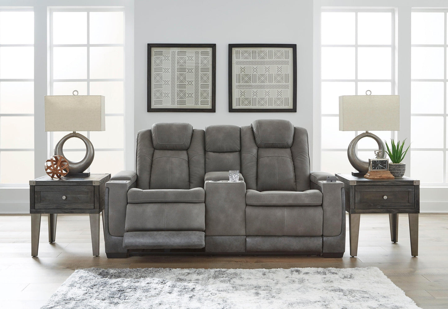 Next-Gen DuraPella - Dual Tone Slate - Power Reclining Loveseat - Ornate Home