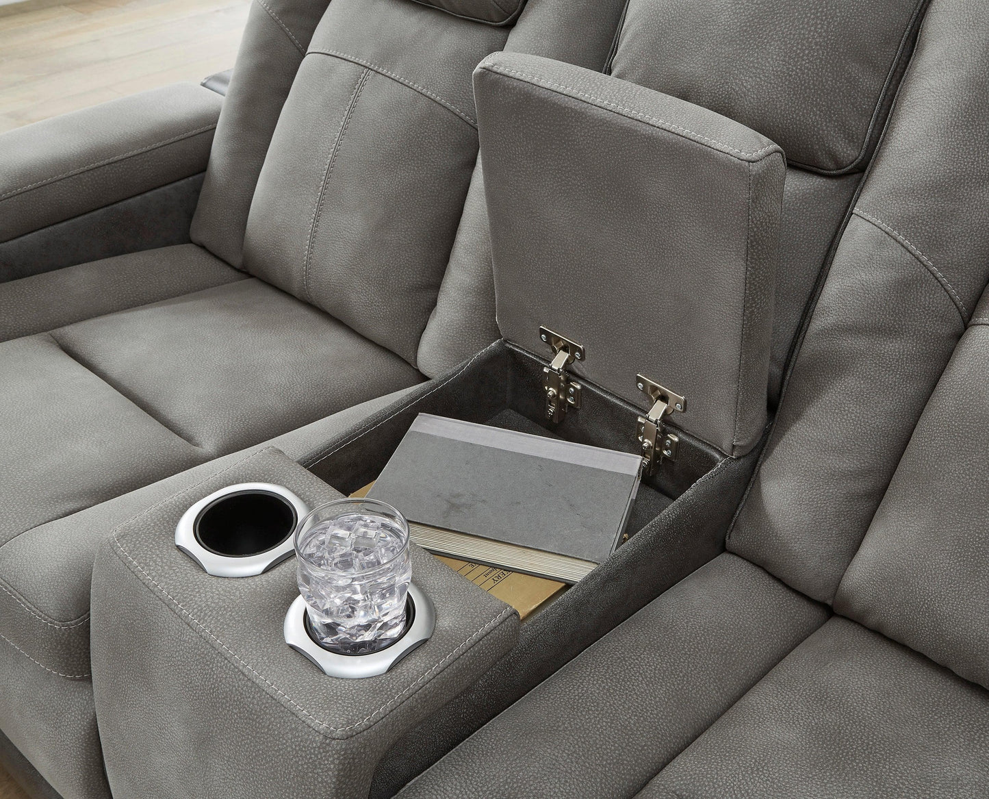 Next-Gen DuraPella - Dual Tone Slate - Power Reclining Loveseat - Ornate Home